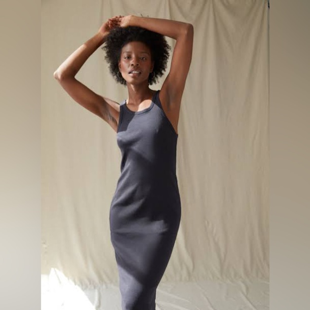 AMO L Long Rib Tank Dress